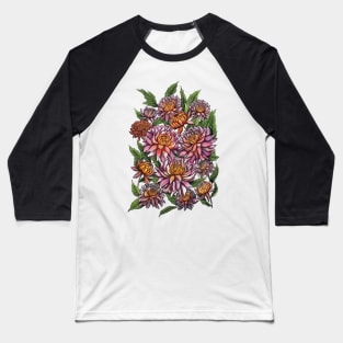 Chrysanthemum Flowers Baseball T-Shirt